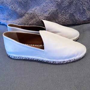 AQUATALIA White Leather Slip On Shoe Espadrilles Size 8